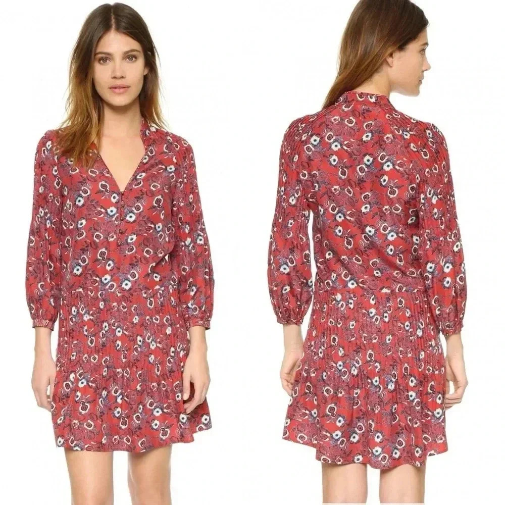Veronica Beard Palmetto Pintuck Boho Dress Size 2